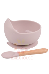 Obrázok pre Martons SET - silikonová miska Classic s prísavkou + lyžička Rose Pink