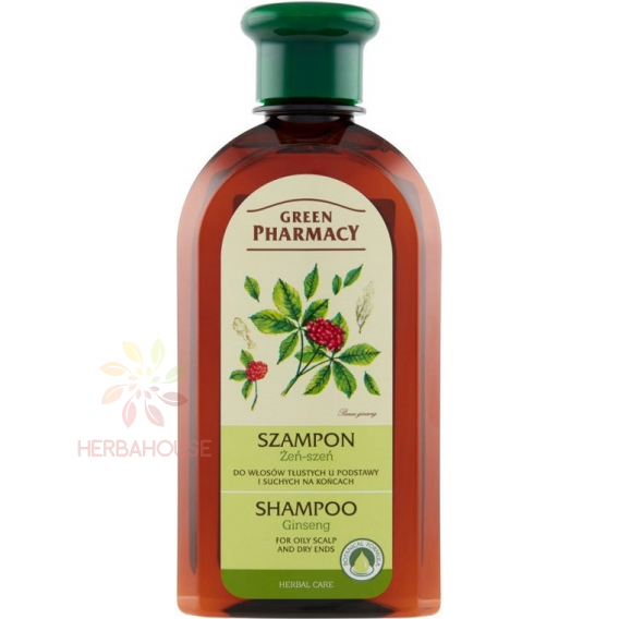 Obrázok pre Green Pharmacy Bylinný Šampón na mastnú pokožku hlavy a suché končeky vlasov so ženšenom (350ml)