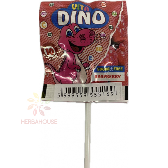 Obrázok pre Vita Dino Multivitamin lízatko so sladidlom - malina (6g)