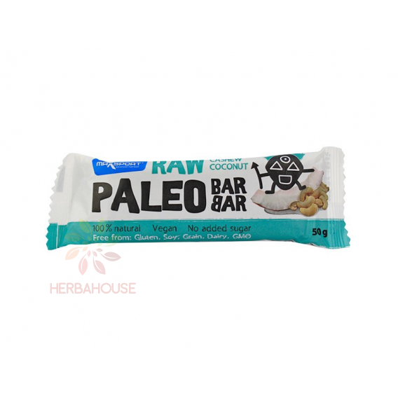 Obrázok pre Max Sport Paleo Raw Bar tyčinka kokos a kešu orechy (50g)