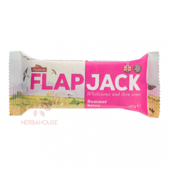 Obrázok pre Wholebake Flapjack ovsený malina jahoda bezlepkový 80 g