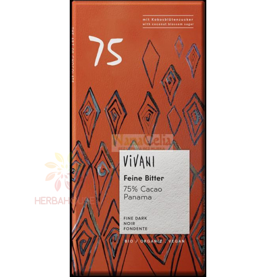 Obrázok pre Vivani horká čokoláda 75% Panama 80g BIO