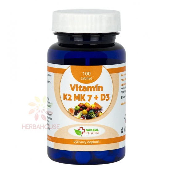 Obrázok pre Natural Pharm Vitamín K2 MK7+D3 tablety 100ks