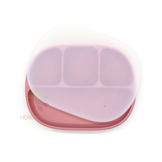 Obrázok pre Martons tanier s krytom rozdelený na 4 časti Dark pink