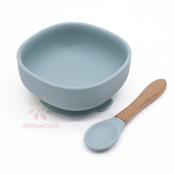 Obrázok pre Martons silikónová miska s prísavkou + lyžička set Light blue