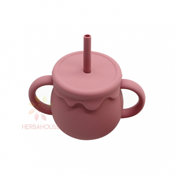 Obrázok pre Martons Silikónový hrnček pre bábätká a deti, 150 ml, dark pink