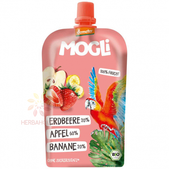 Obrázok pre Mogli ovocné pyré jahoda jablko banán BIO Demeter 120g