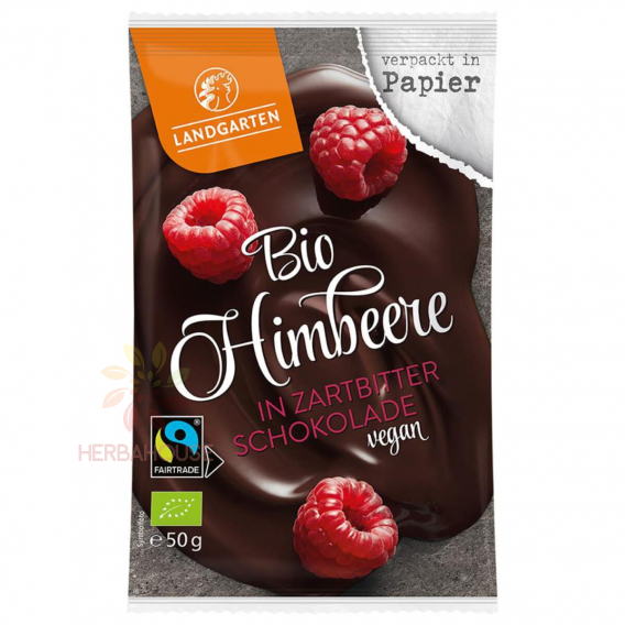 Obrázok pre Landgarten bio maliny v jemne horkej čokoláde 50 g