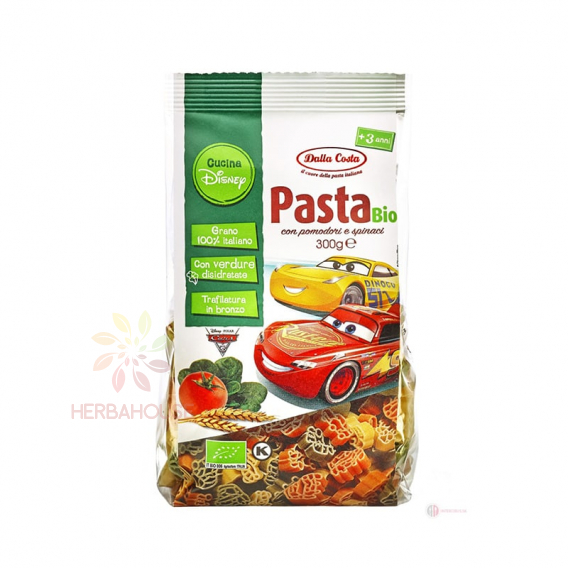 Obrázok pre Dalla Costa Bio cestoviny so špenátom a paradajkami Cars 300 g
