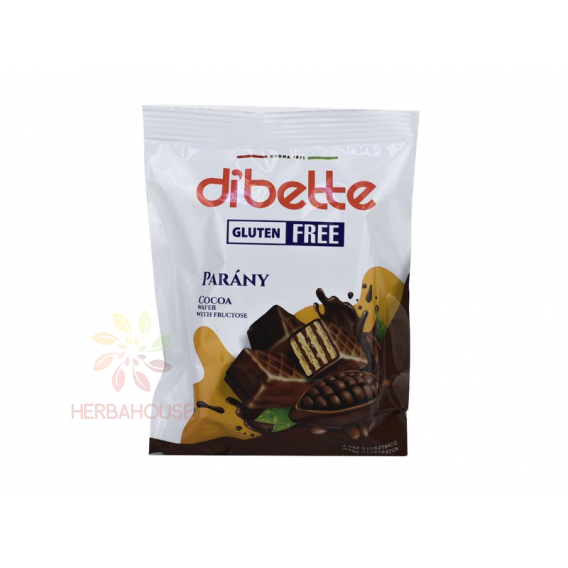 Obrázok pre Diabette Wellness oblátky s fruktózou plnené kakaovým krémom, máčané v horkej čokoládovej poleve (120g)