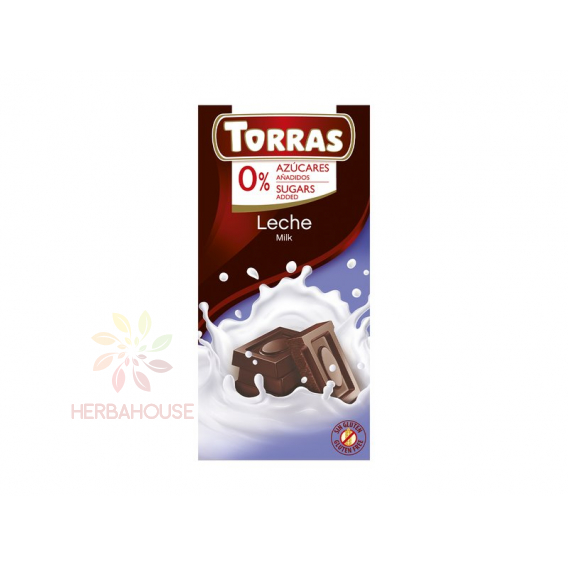 Obrázok pre Torras Bezlepková mliečna čokoláda bez pridaného cukru (75g)