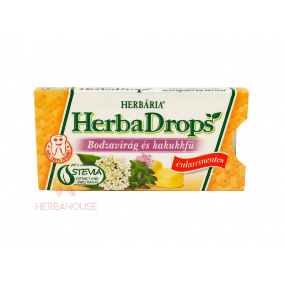 Obrázok pre Herbária HerbaDrops Bylinné pastilky bez cukru bazový kvet a tymián (8 pastiliek)