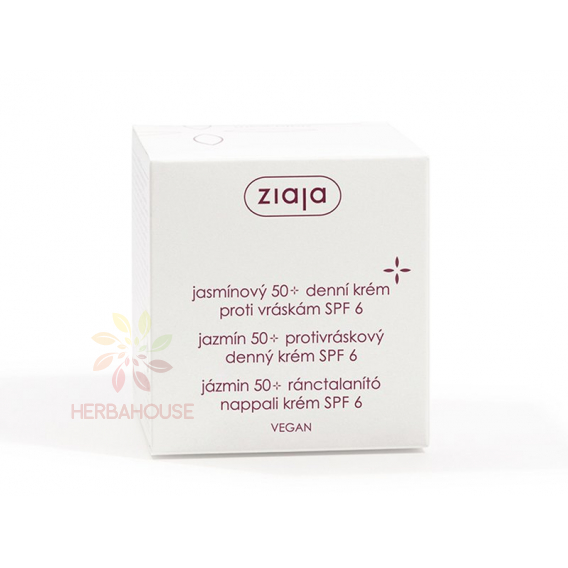 Obrázok pre Ziaja Denný krém proti vráskam s jazmínovým olejom a kyselinou hyaluronovou SPF 6 50+ (50ml)