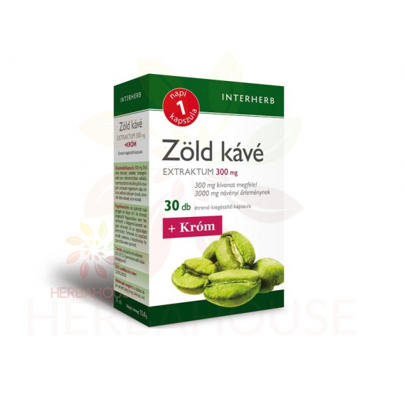 Obrázok pre Interherb Zelená káva extrakt 300mg s chrómom kapsule (30ks)
