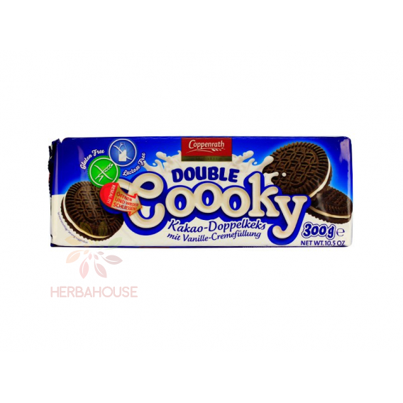 Obrázok pre Coppenrath Čokoládové sušienky bez lepku a bez laktózy s vanilkovou náplňou (300g)