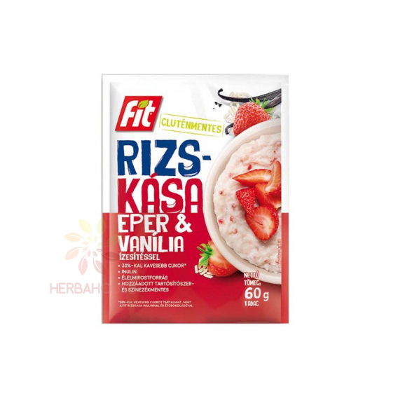 Obrázok pre Fit Bezlepková Ryžová kaša s jahodami, vanilkou a inulínom (60g)