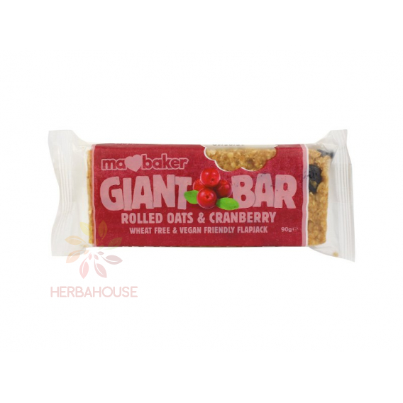 Obrázok pre Ma Baker Giant bar Obria Ovsená tyčinka brusnicová (90g)