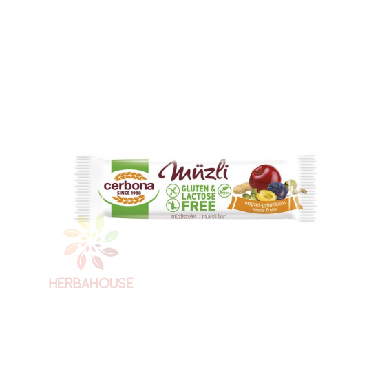 Obrázok pre Cerbona Bezlepková Müsli tyčinka so semienkami a ovocím (35g)