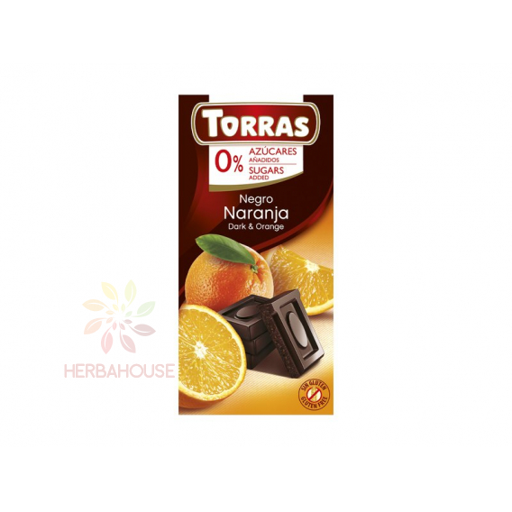 Obrázok pre Torras Bezlepková horká čokoláda s pomarančom bez pridaného cukru (35g)