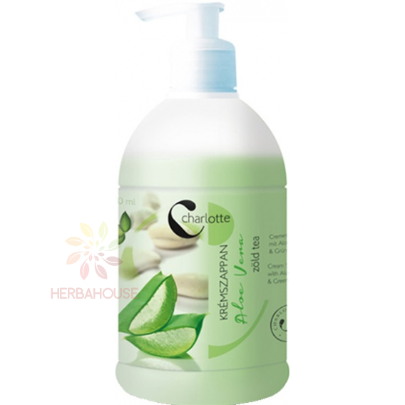 Obrázok pre Charlotte Tekuté mydlo Aloe Vera a zelený čaj s dávkovačom (500ml)