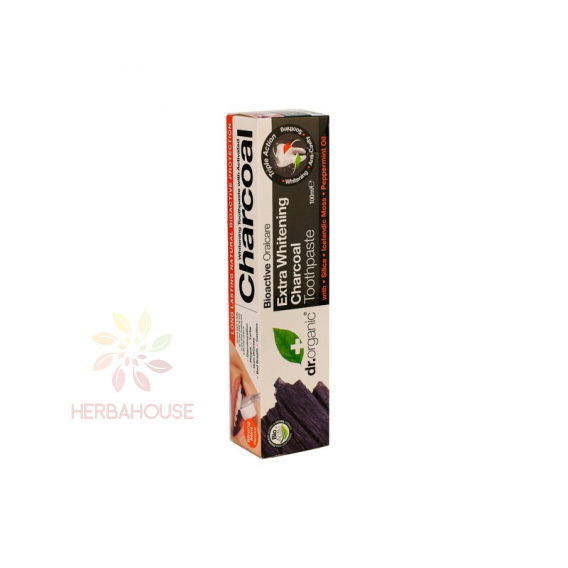 Obrázok pre Dr. Organic Bieliaca zubná pasta s aktívnym čiernym uhlím (100ml)