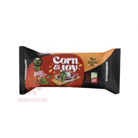 Obrázok pre Corn & Joy Bezlepkový Extrudovaný kukuričný chlieb s paradajkami a bazalkou (20g)