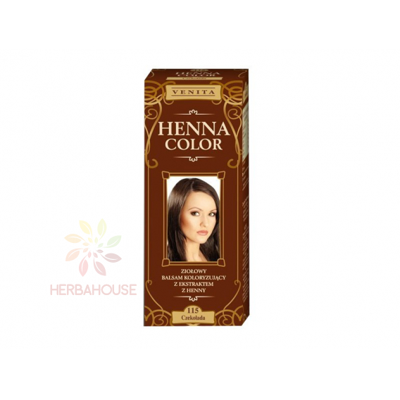 Obrázok pre Venita Henna Color prírodná farba na vlasy 115 - čokoládovo hnedá (75ml)