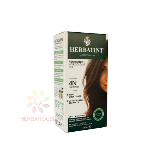 Obrázok pre Herbatint Prírodná permanentná farba na vlasy 4N - gaštanová (150ml)