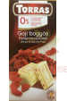 Obrázok pre Torras Bezlepková biela čokoláda s goji bez pridaného cukru (75g)